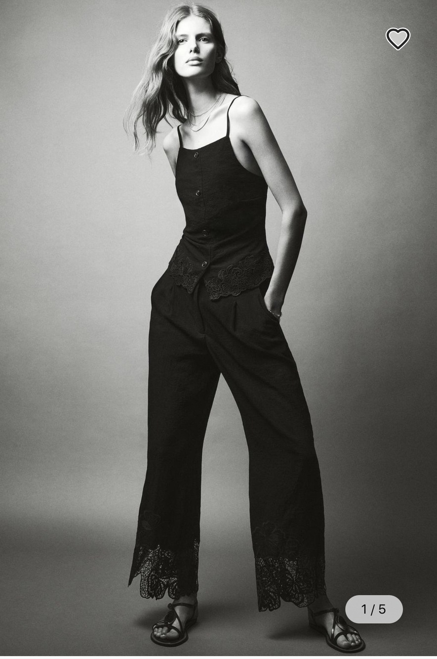 Zara summer pants with lace